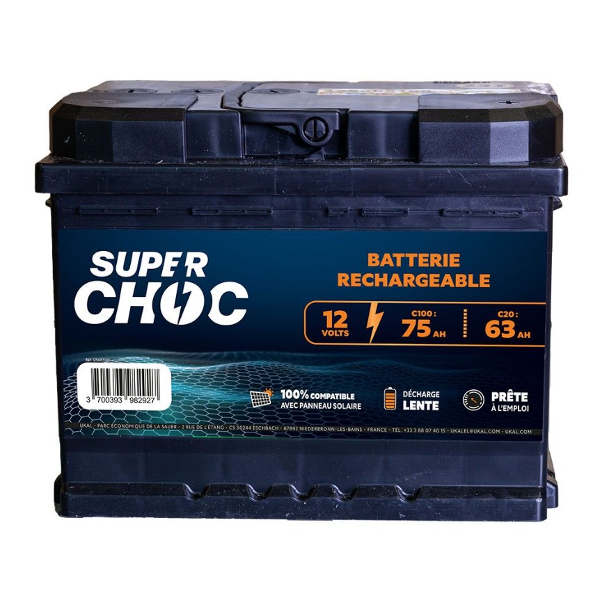 SUPERCHOC 12V 75Ah Rechargeable Fence Battery