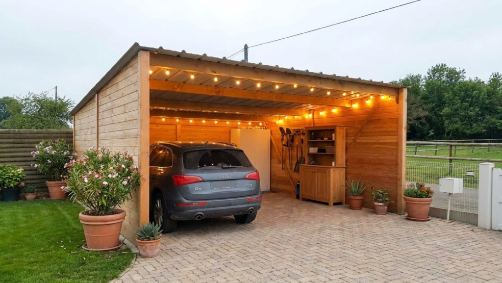 Carport en bois douglas pour voiture
