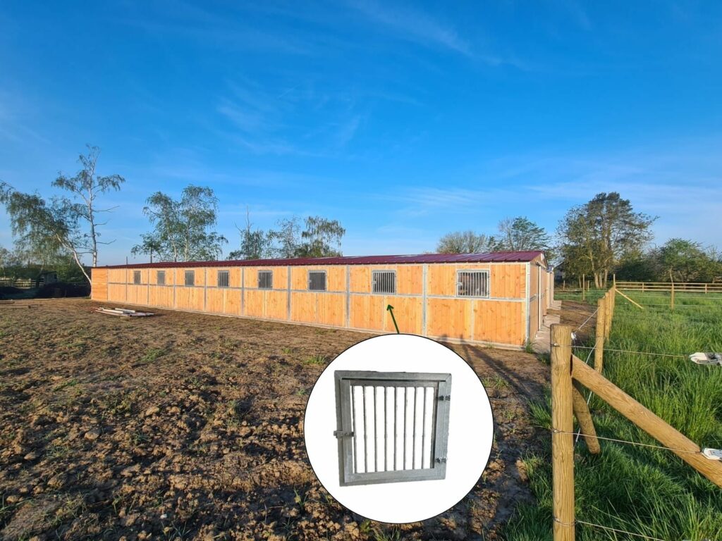 External Stable Window with Plexiglas and Steel Bars – Installed View