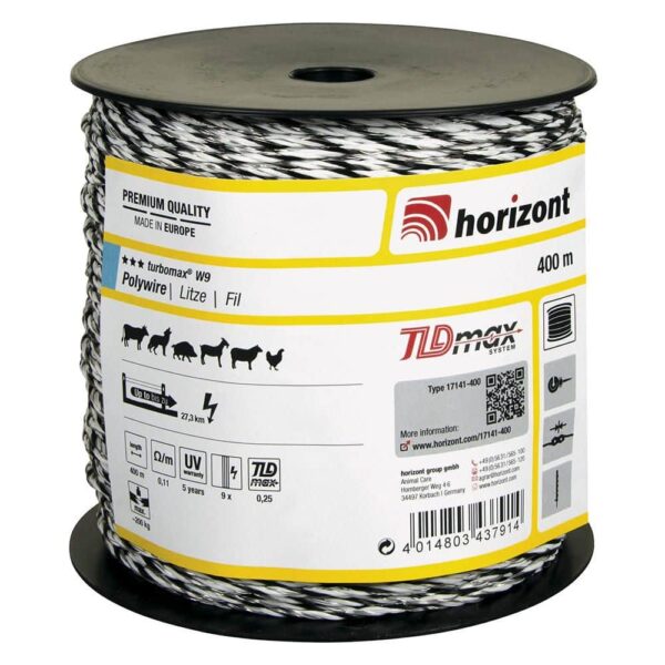TURBOMAX W9 Electric Fence Wire for Horse Fencing