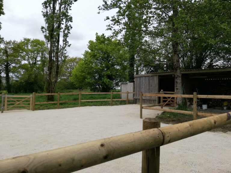 Class IV Timber Fence Rail Installed as Equestrian Fencing