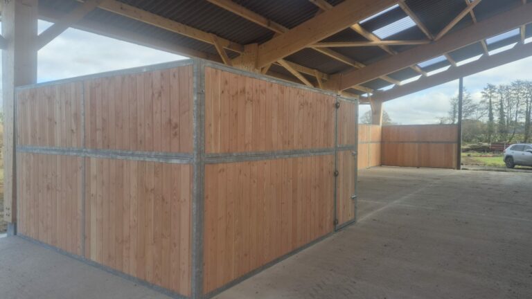 Solid Douglas Timber Stable Partition – Robust Divider for Horse Stables
