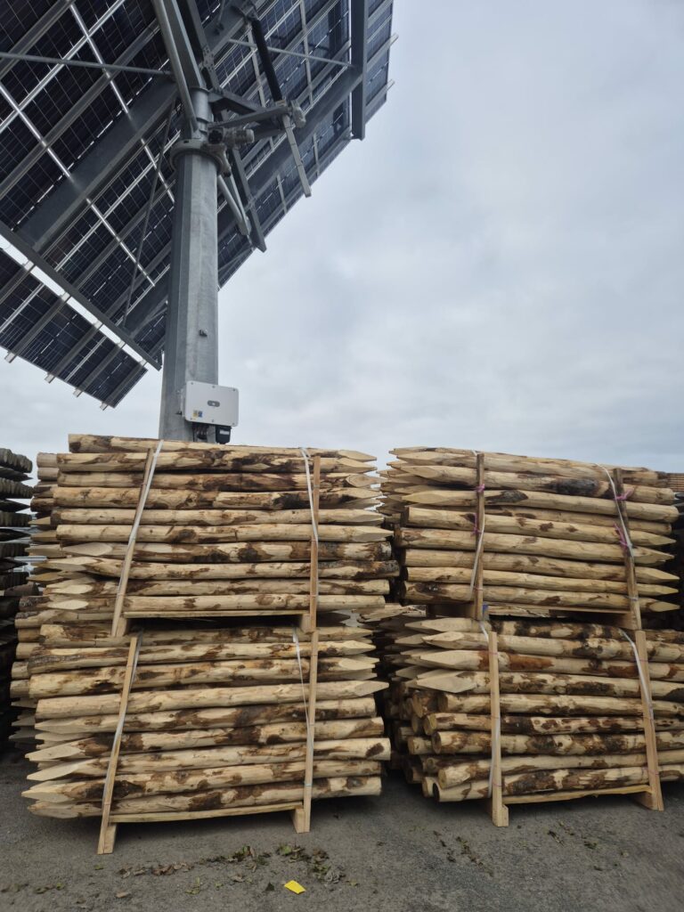 Round chestnut fence posts for fencing