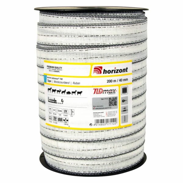 TURBOMAX T40 200 m (approx. 656 ft) Electric Fence Tape