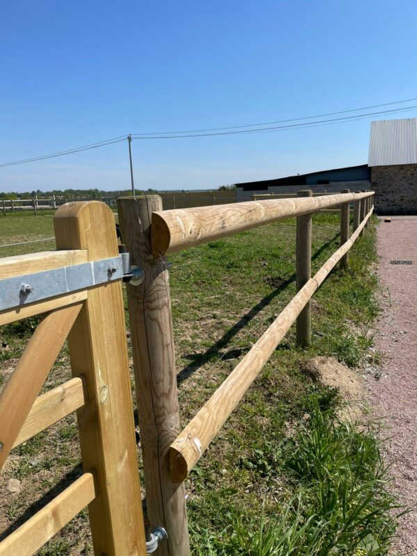 Class IV Timber Fence Rail Installed as Equestrian Fencing