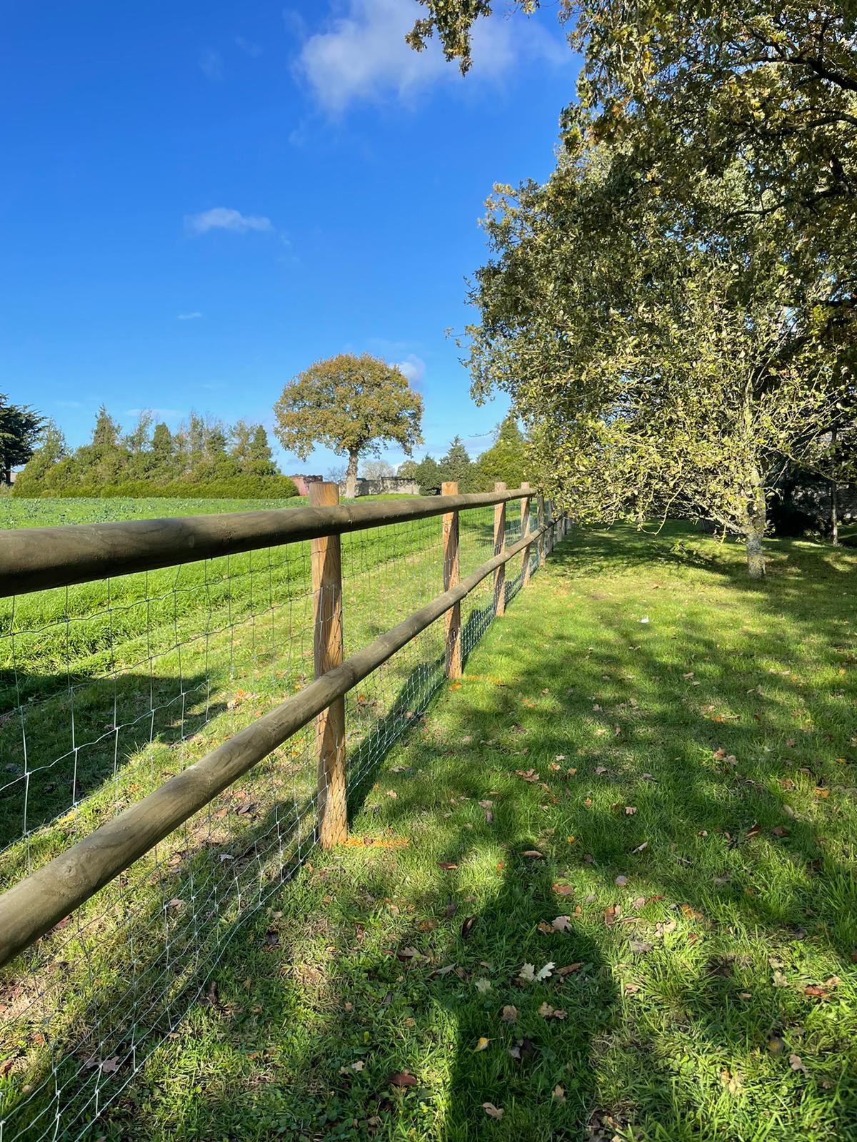 Class IV Timber Fence Rail Installed as Equestrian Fencing