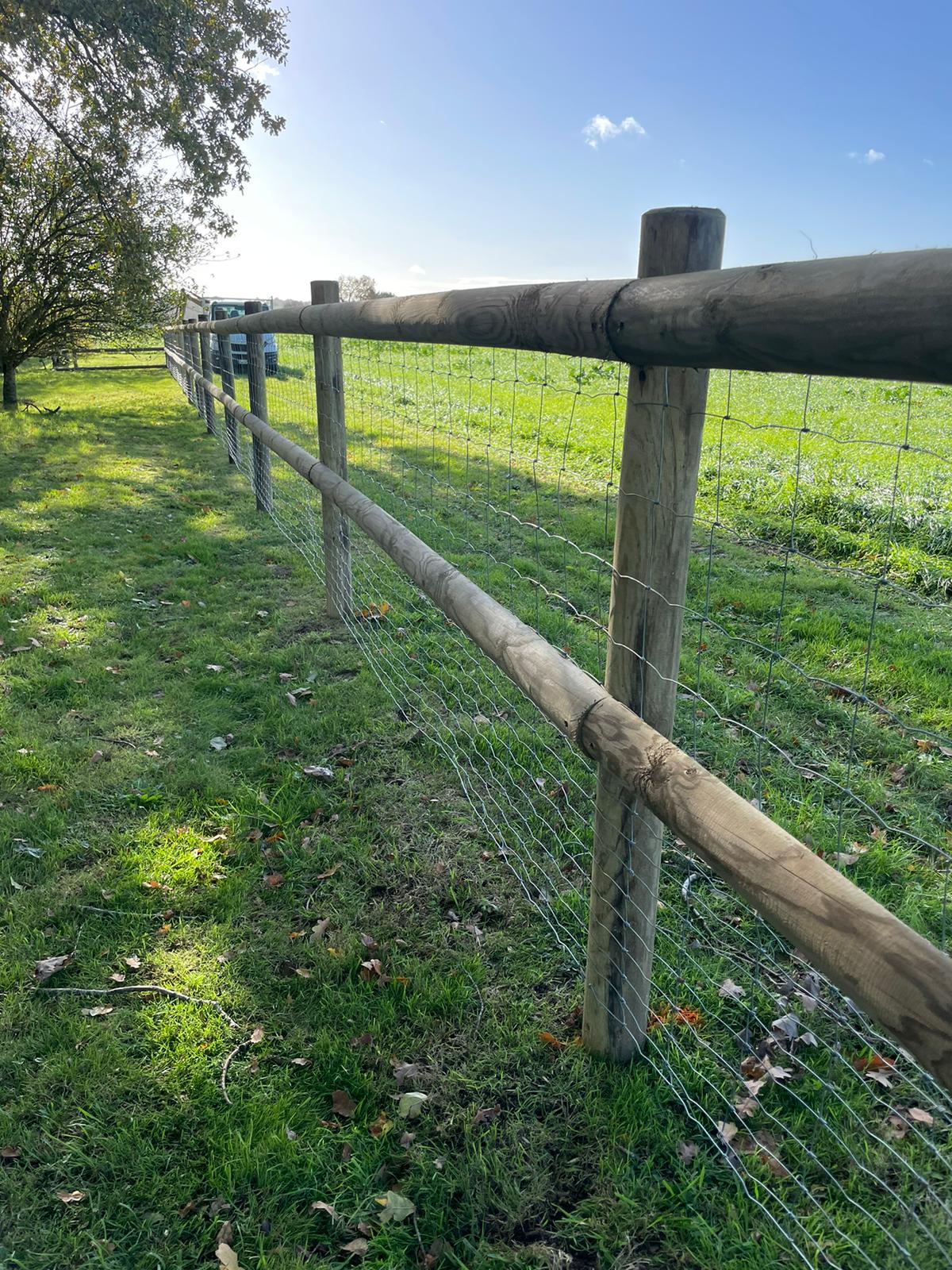 Class IV Timber Fence Rail Installed as Equestrian Fencing