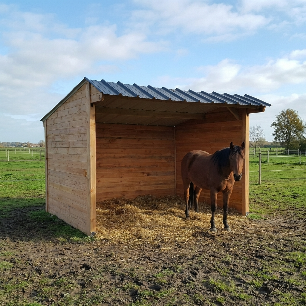 Double pitch field horse shelter
