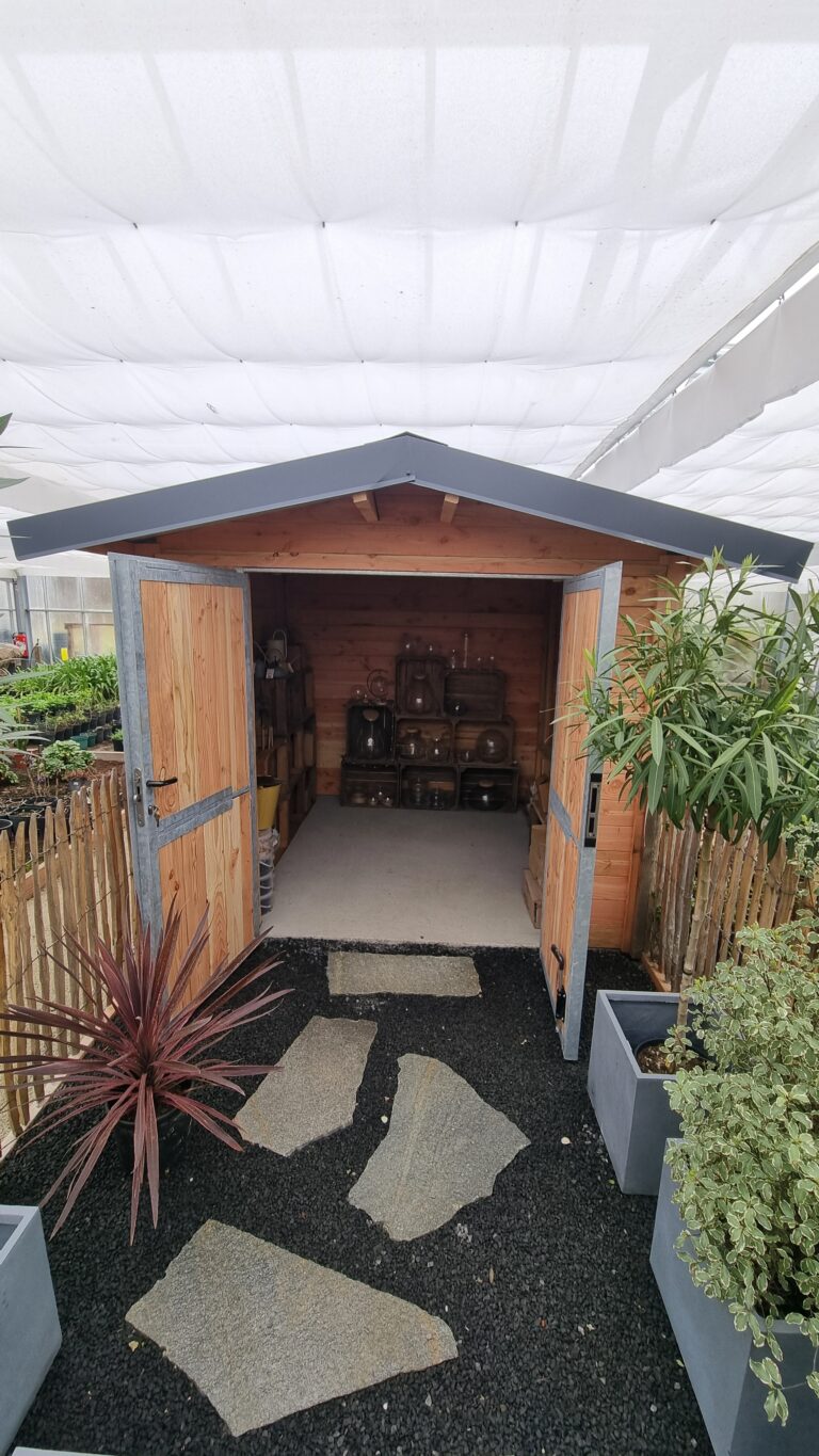 French Douglas Fir Garden Shed with Double Hinged Doors
