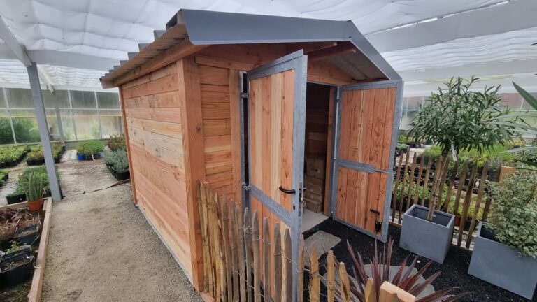 French Douglas Fir Garden Shed with Double Hinged Doors