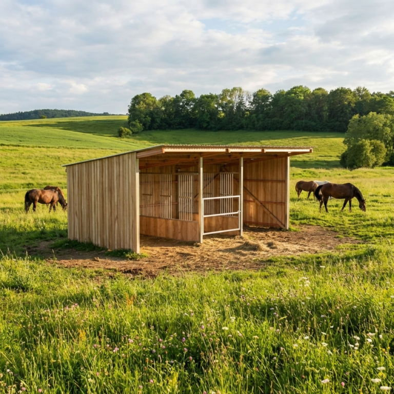 ECO Double Horse Shelter with Central Hay Feeder