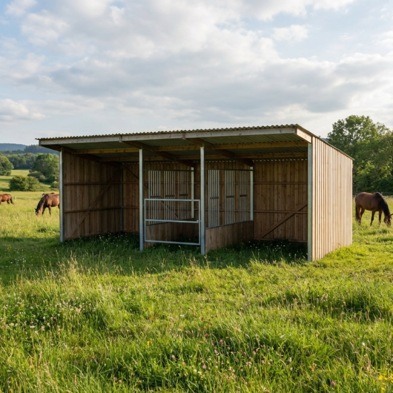 ECO Double Horse Shelter with Central Hay Feeder