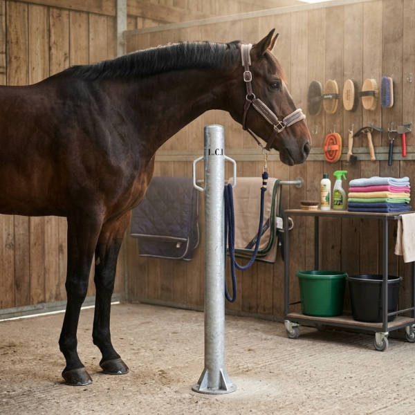LCI Cheval Heavy-Duty Galvanised Steel Horse Tie Post