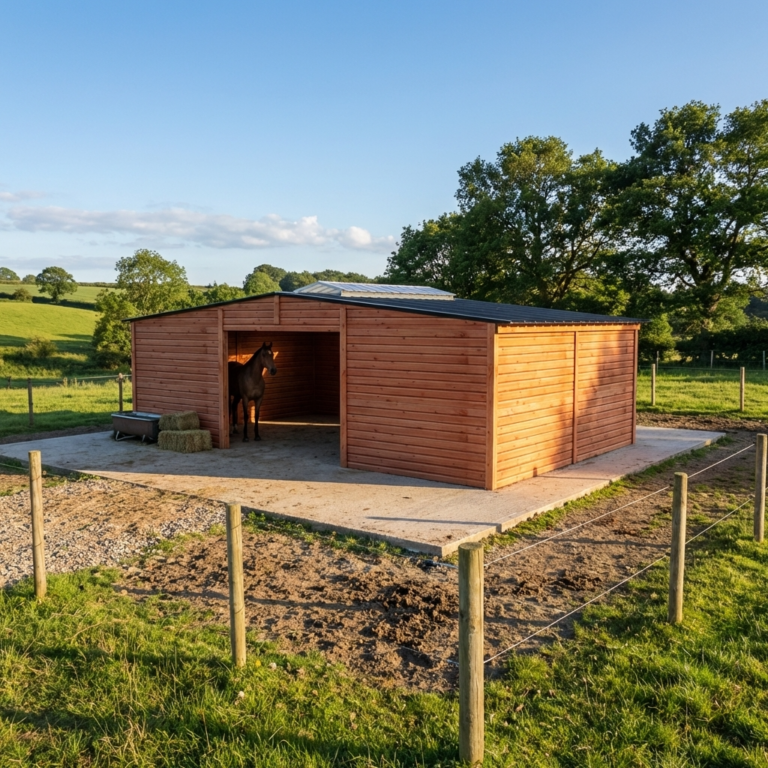 Douglas Fir Timber Stabling Shelter