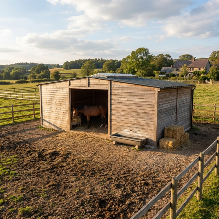 Douglas Fir Timber Stabling Shelter