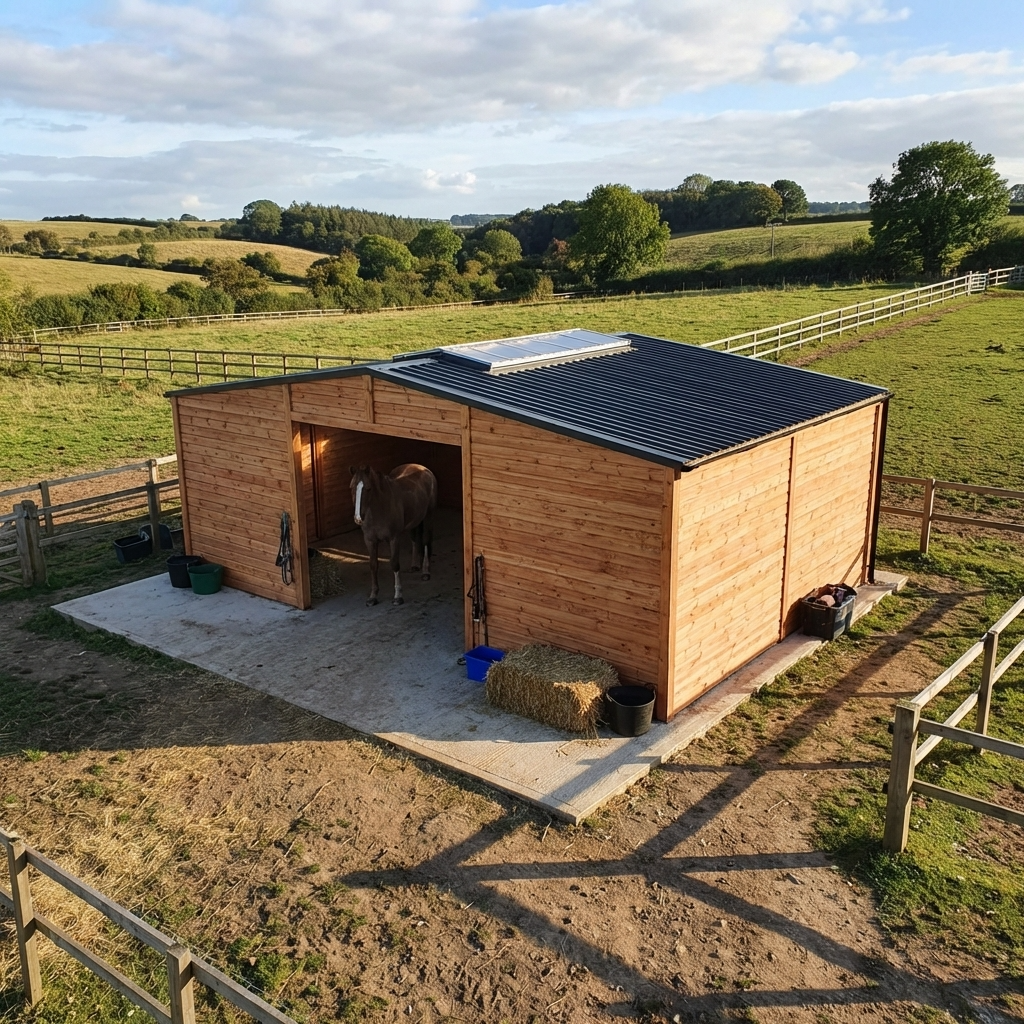 Douglas Fir Timber Stabling Shelter