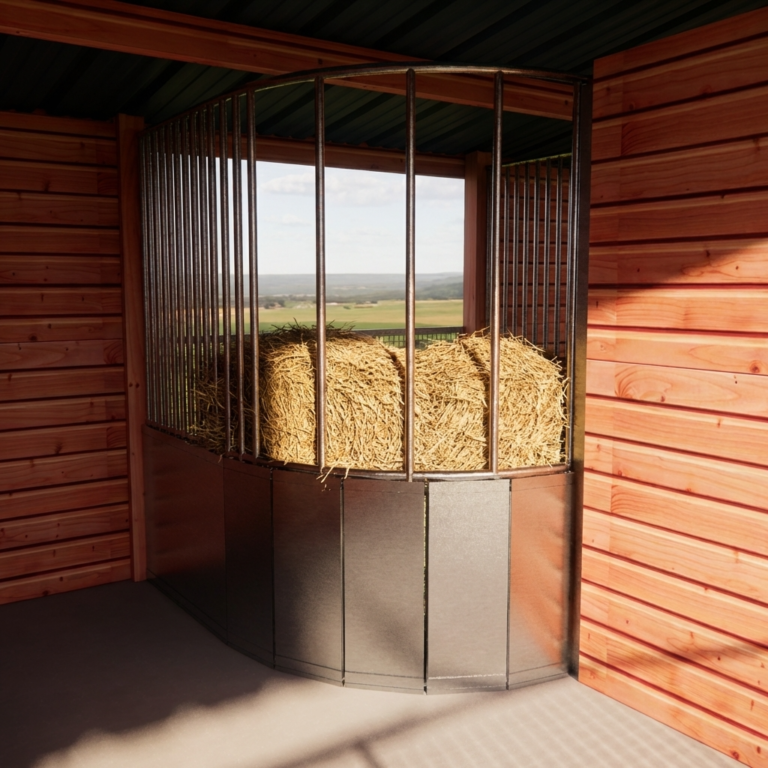 Circular Hay Rack for double shelter