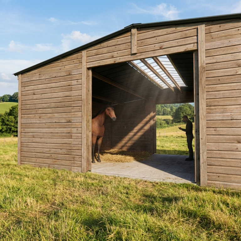 Douglas Fir Timber Stabling Shelter