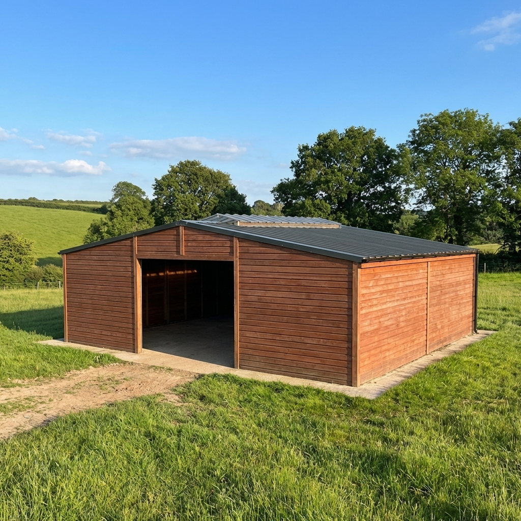 Douglas Fir Timber Stabling Shelter