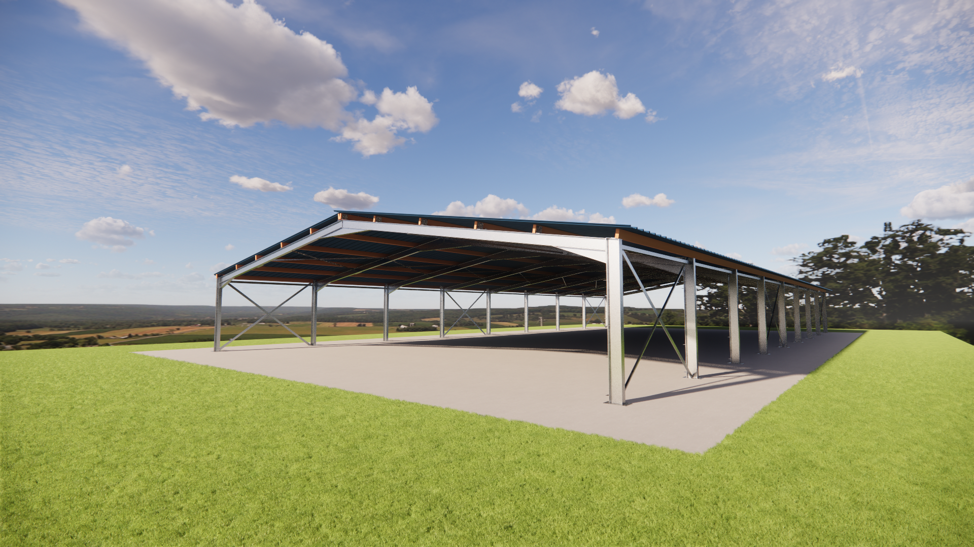 Agricultural steel frame