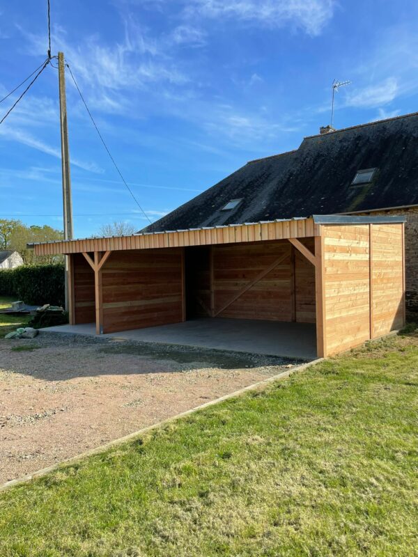 “Carport with integrated storage workshop, outdoor structure for vehicle protection and storage”