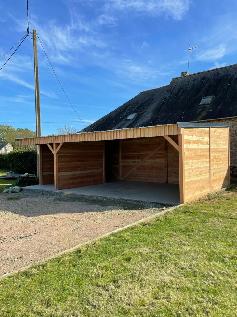 “Carport with integrated storage workshop, outdoor structure for vehicle protection and storage”