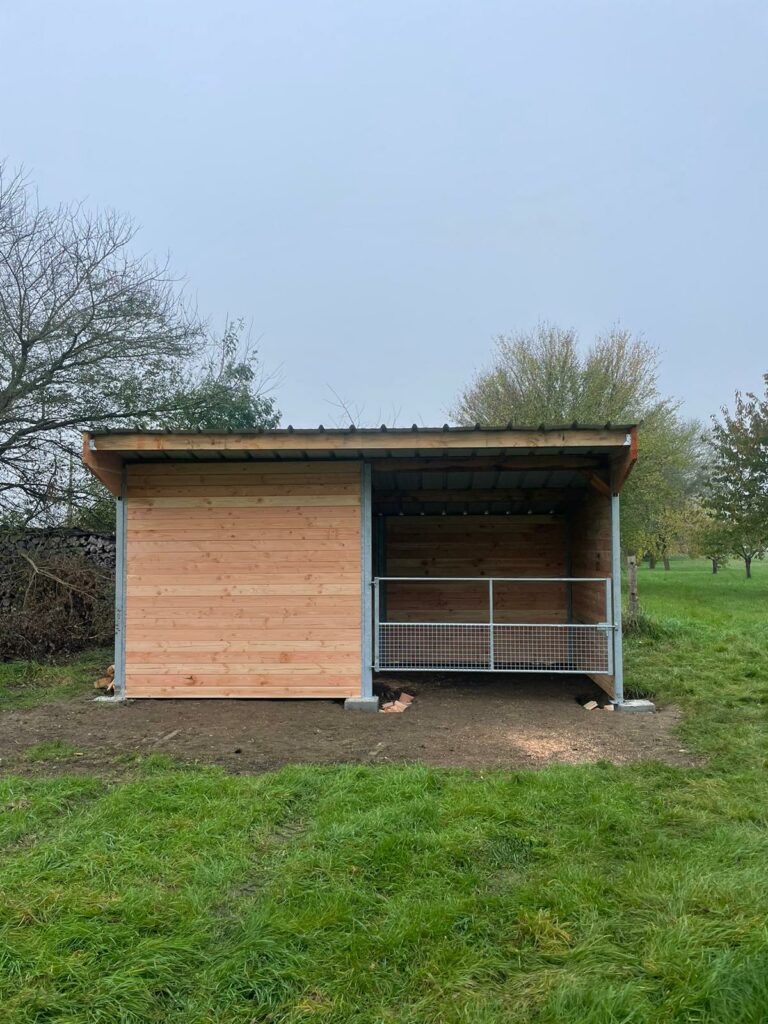 PRO timber and steel horse shelter with gate