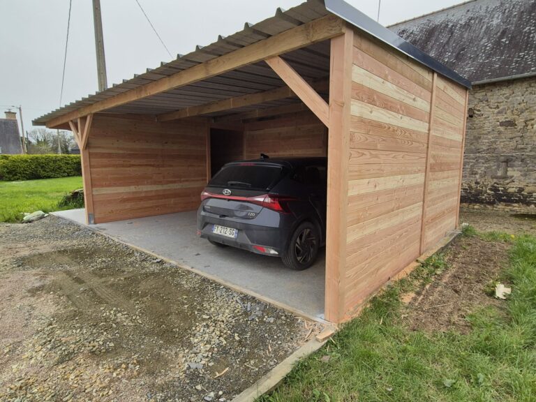 “Carport with integrated storage workshop, outdoor structure for vehicle protection and storage”