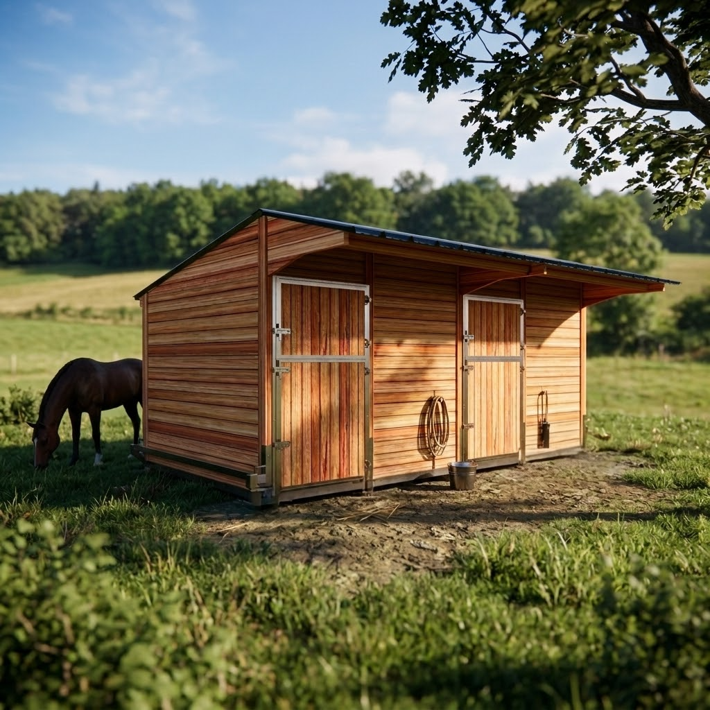 Two Relocatable Horse Stables in a Row