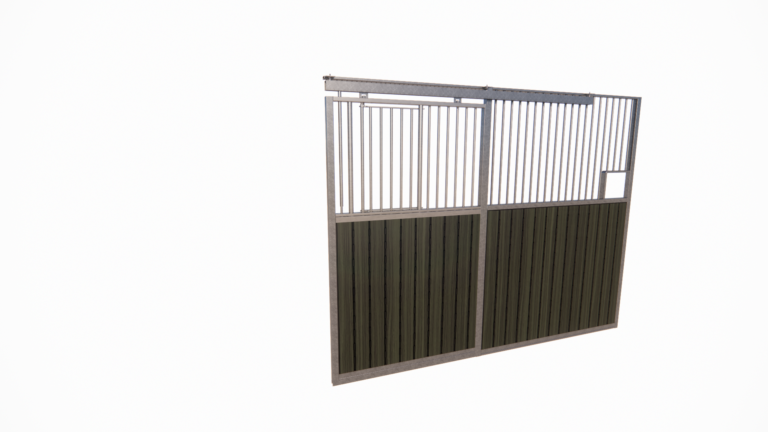 Stable front with sliding door and resin half-door
