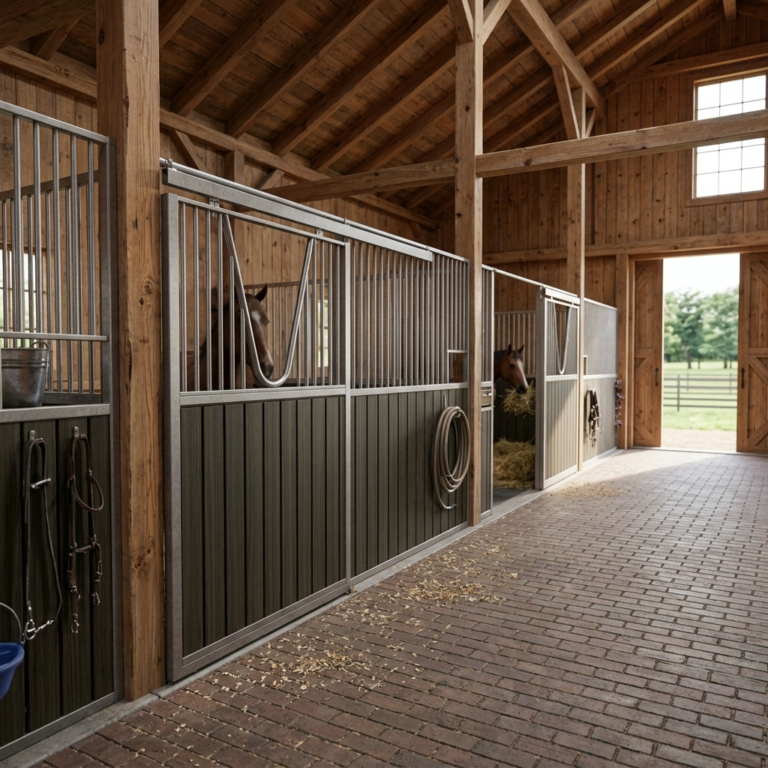 STABLE FRONT WITH SLIDING DOOR, SWAN-NECK AND RESIN