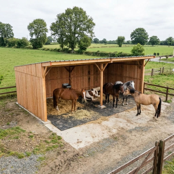 Abri dortoir pour chevaux